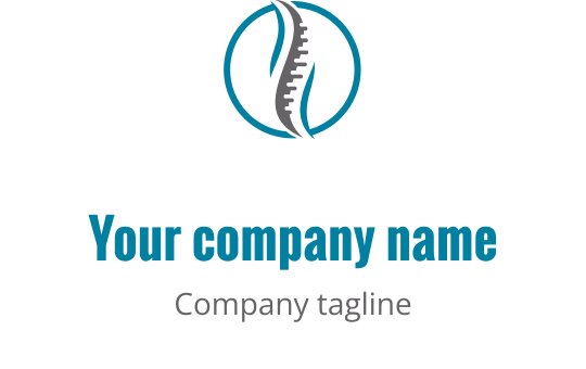 Dairesel çerçeve içinde stilize edilmiş bir omurga ile modern logo tasarımı