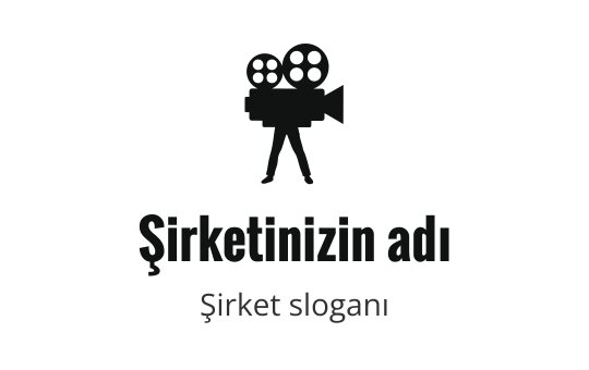 Klasik makaralı ve cesur tipografili film kamerası logo tasarımı