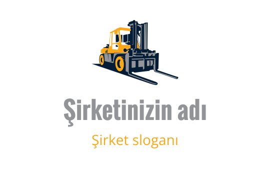 Sarı ve lacivert renklerde cesur forklift logo tasarımı