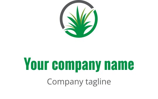 Dairesel gri kenarlıklı modern yeşil bitki logo tasarımı