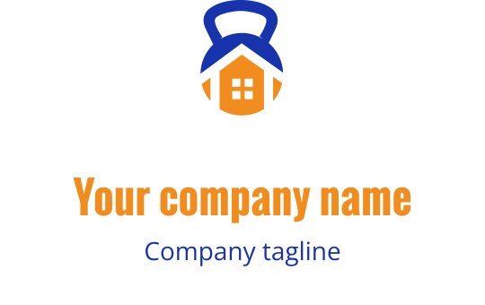 Mavi çatılı ve turuncu detaylı modern logo tasarımı