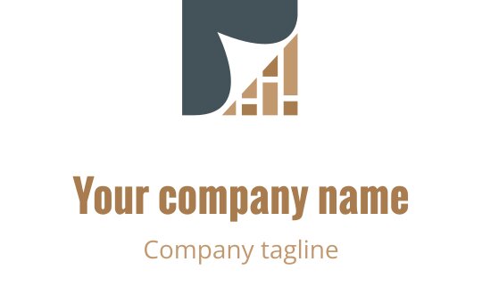 Modern logo tasarımı, stilize edilmiş bir çubuk grafik ve katlanmış köşe içeriyor