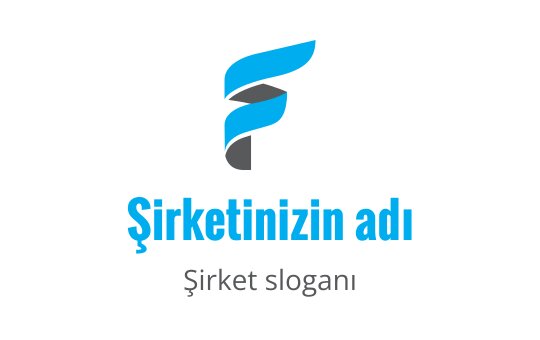 Modern mavi ve gri logo tasarımı, stilize edilmiş F harfi içeriyor