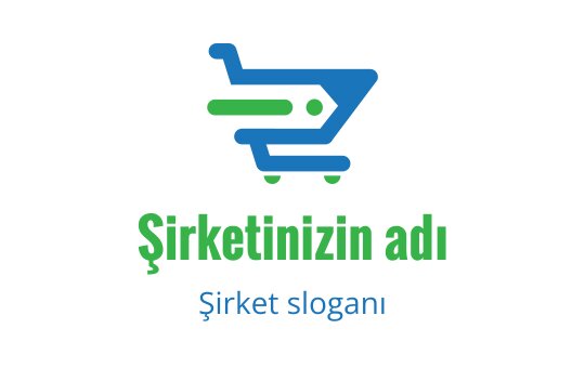 Dinamik yeşil ve mavi unsurlarla modern alışveriş sepeti logo tasarımı