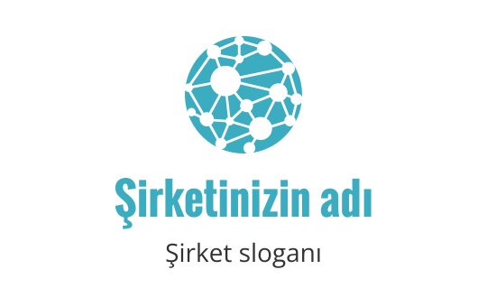 Modern mavi ağ logo tasarımı, birbirine bağlı düğümler ve daireler ile