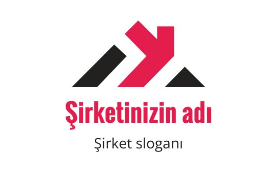 Cesur kırmızı ve siyah dağ şekilleriyle dinamik logo tasarımı