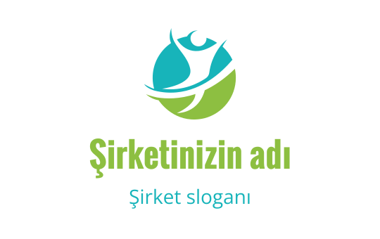 Mavi ve yeşil dairelerde stilize bir figür içeren dinamik logo tasarımı