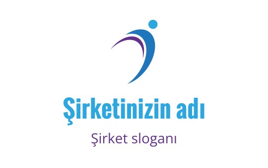 Mavi ve mor tonlarında stilize bir figür içeren dinamik logo tasarımı