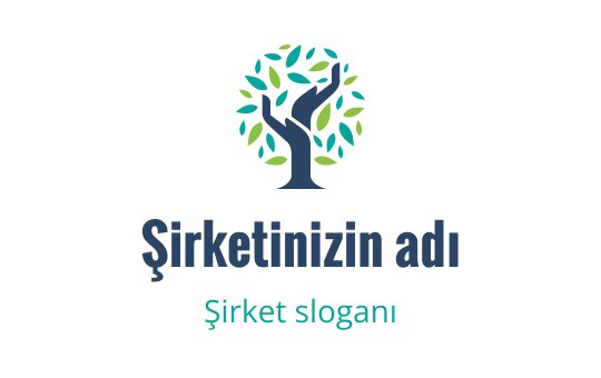 Yeşil yapraklar ve koyu gövdeye sahip modern ağaç logo tasarımı