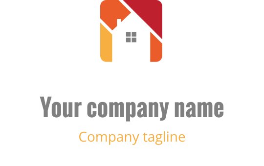Gradient arka plana sahip ev silueti içeren modern logo tasarımı