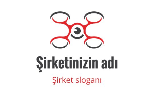 Kırmızı vurgular ve dairesel pervanelerle modern drone logo tasarımı