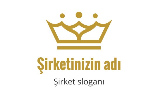 Şık altın taç logo tasarımı, stilize edilmiş kıvrımlar ve şekillerle