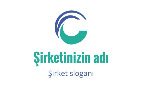 Mavi ve yeşil dalga unsurlarıyla modern dairesel logo tasarımı
