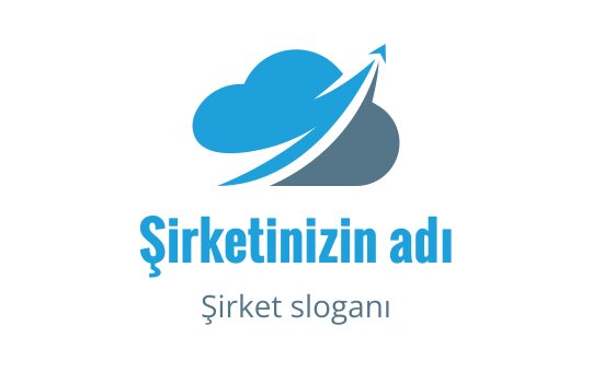 Mavi tonlarda yukarı ok ile modern bulut logo tasarımı