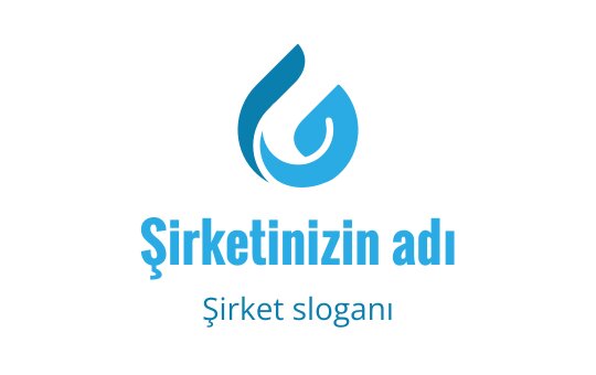 Soyut su damlası şekilleri içeren modern mavi logo tasarımı