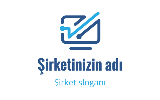 Mavi tonlarda stilize bir grafik ve ekran içeren modern logo tasarımı