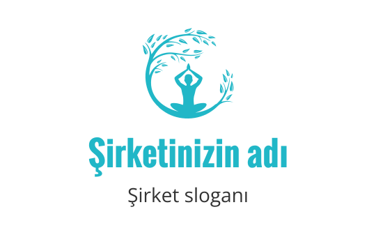 Meditasyon yapan bir figürün yapraklı dallarla çevrili olduğu huzurlu logo tasarımı
