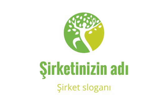 Dairesel şekil içinde yeşil ağaç bulunan modern logo tasarımı