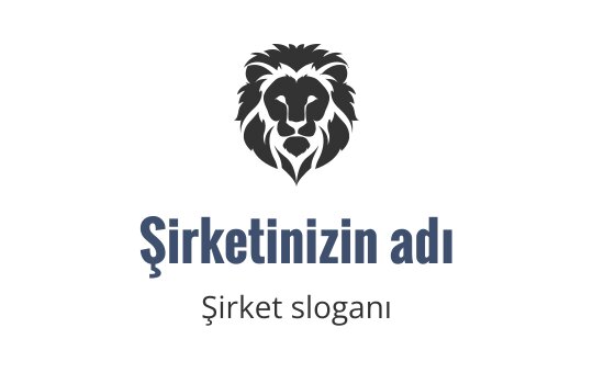 Koyu gri renkte mavi yazılı cesur aslan başı logo tasarımı
