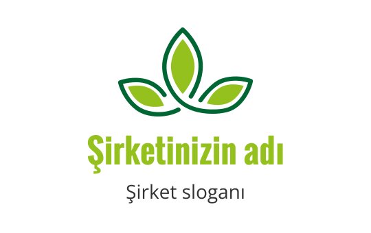 Modern yeşil yaprak logo tasarımı, yuvarlak şekiller ve temiz hatlarla