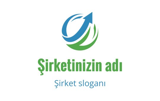 Mavi ok ve yeşil dairesel unsurlar içeren modern logo tasarımı