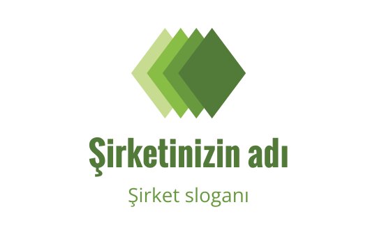 Katmanlı elmas şekilleri içeren modern yeşil logo tasarımı
