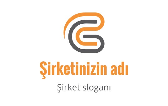Modern logo tasarımı, iç içe geçmiş turuncu ve gri şekiller içeriyor
