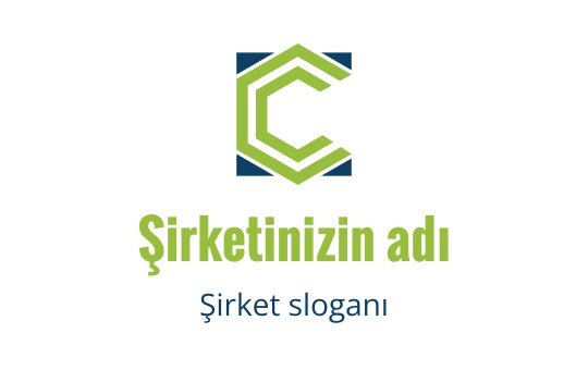 Modern geometrik logo tasarımı, stilize edilmiş yeşil C harfi içeriyor