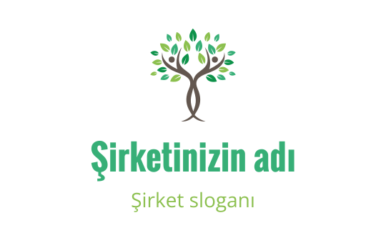 Yeşil yapraklar ve kahverengi gövdeye sahip modern ağaç logo tasarımı