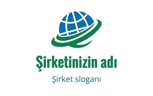 Yeşil ve mavi unsurlarla modern küre logo tasarımı