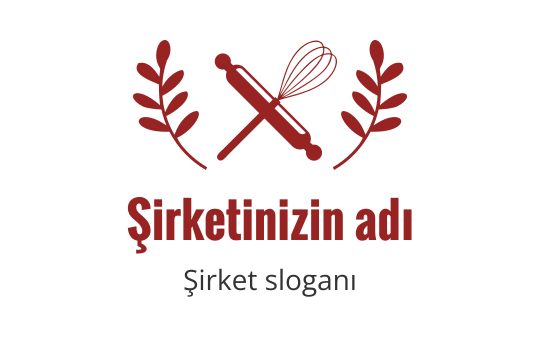 Kırmızı yaprak detaylarıyla çırpıcı ve merdane logo tasarımı