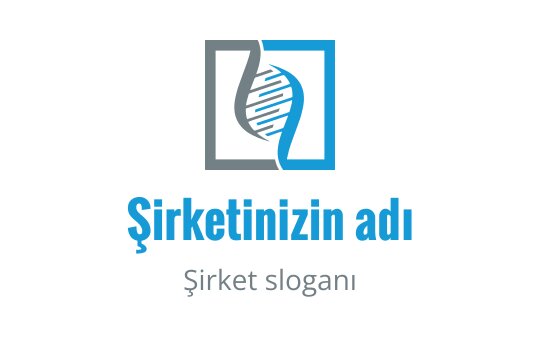 Mavi ve gri tonlarında stilize DNA ipliği içeren modern logo tasarımı
