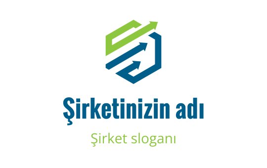 Altıgen içinde yeşil ve mavi oklar barındıran modern geometrik logo tasarımı