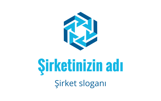 Modern mavi geometrik logo tasarımı, iç içe geçmiş oklarla