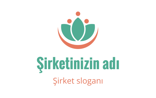 Modern logo tasarımı, teal ve mercan renginde stilize edilmiş bir lotus çiçeği içeriyor