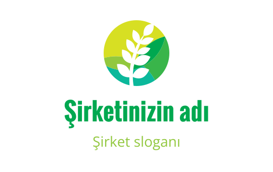 Dairesel gradyan arka planda yeşil yaprak içeren modern logo tasarımı