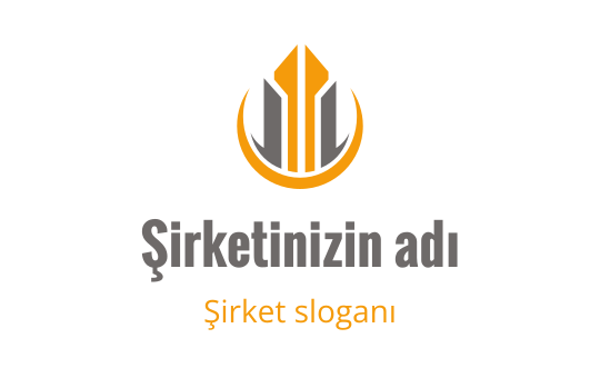 Modern logo tasarımı, turuncu ve gri dairesel unsurlar ile stilize edilmiş bir kalem içeriyor