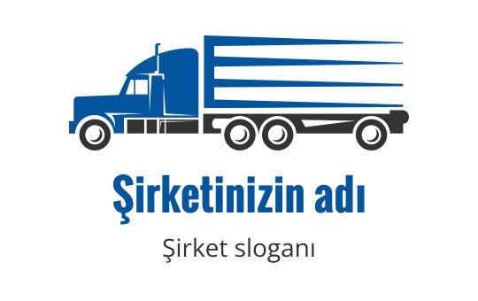 Modern tipografi ve akıcı hatlarla cesur mavi kamyon logo tasarımı