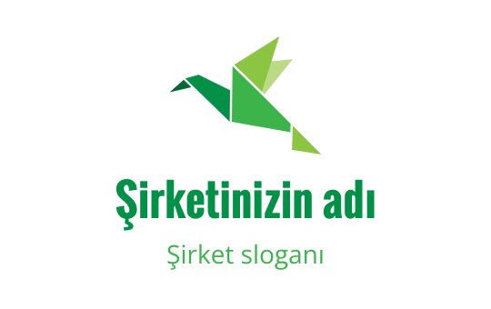 Modern yeşil origami kuş logo tasarımı geometrik şekillerle