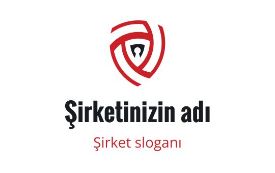 Kırmızı ve siyah iç içe geçmiş unsurlarla cesur bir kalkan logo tasarımı