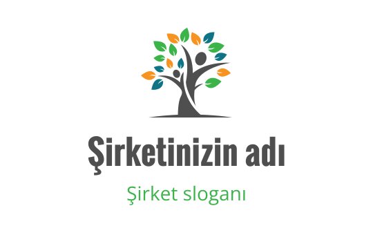 Renkli ağaç logo tasarımı, canlı yapraklar ve sağlam bir gövde ile
