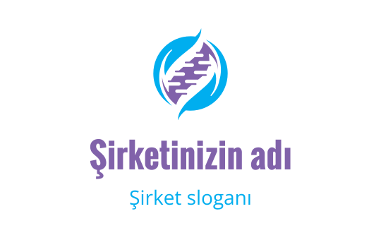 Mavi ve mor soyut kıvrım deseni içeren modern logo tasarımı