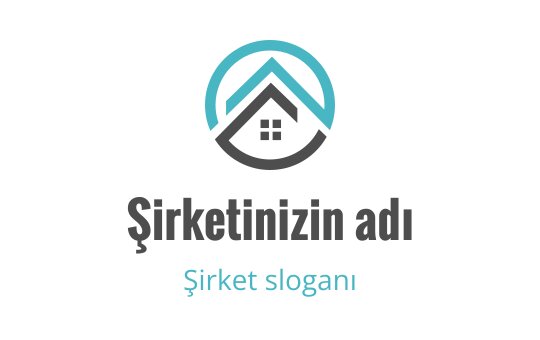 Daire şeklinde çatı kontürüyle ev silueti içeren modern logo tasarımı