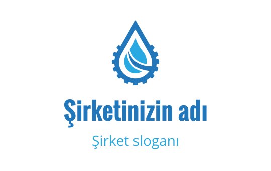 Dişli unsurlarıyla modern mavi su damlası logo tasarımı