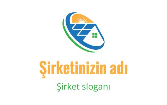 Güneş ve güneş panelleriyle ev tasarımı içeren modern logo