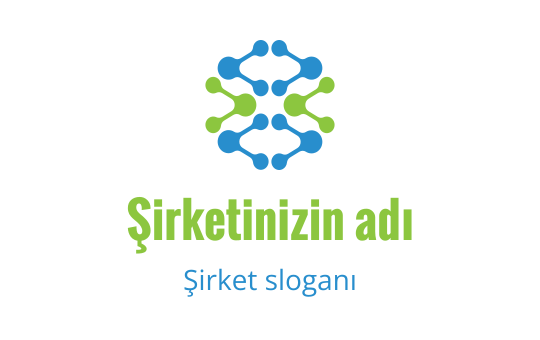 Mavi ve yeşil tonlarında modern birbirine bağlı şekiller logo tasarımı