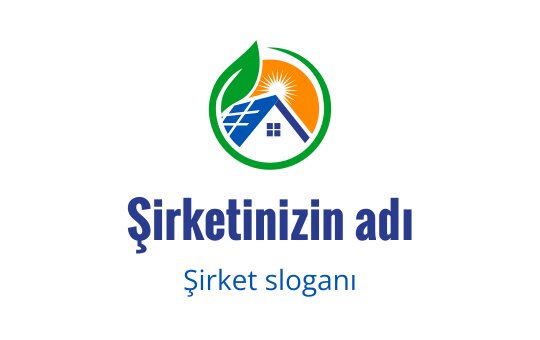 Güneş paneli ve yeşil yaprak içeren modern logo tasarımı
