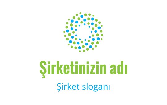 Yeşil ve mavi noktalarla modern dairesel logo tasarımı