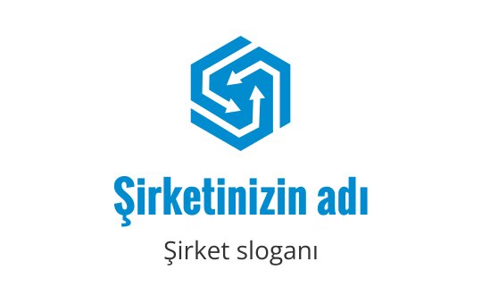 Oklar ve stilize harflerle modern mavi altıgen logo tasarımı