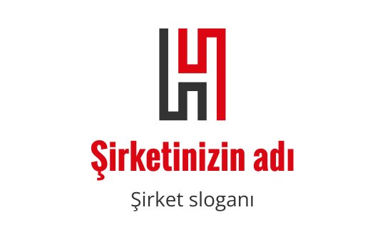 Cesur kırmızı ve siyah geometrik desen içeren modern logo tasarımı